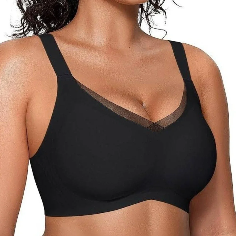Honeylove Crossover Bra 1X Black Sculpting‎ Support Lift Comfort Shapewear
